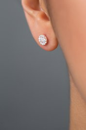Heliophilia Silver Pendientes de Plata de Ley 925 con Circón Multicolor